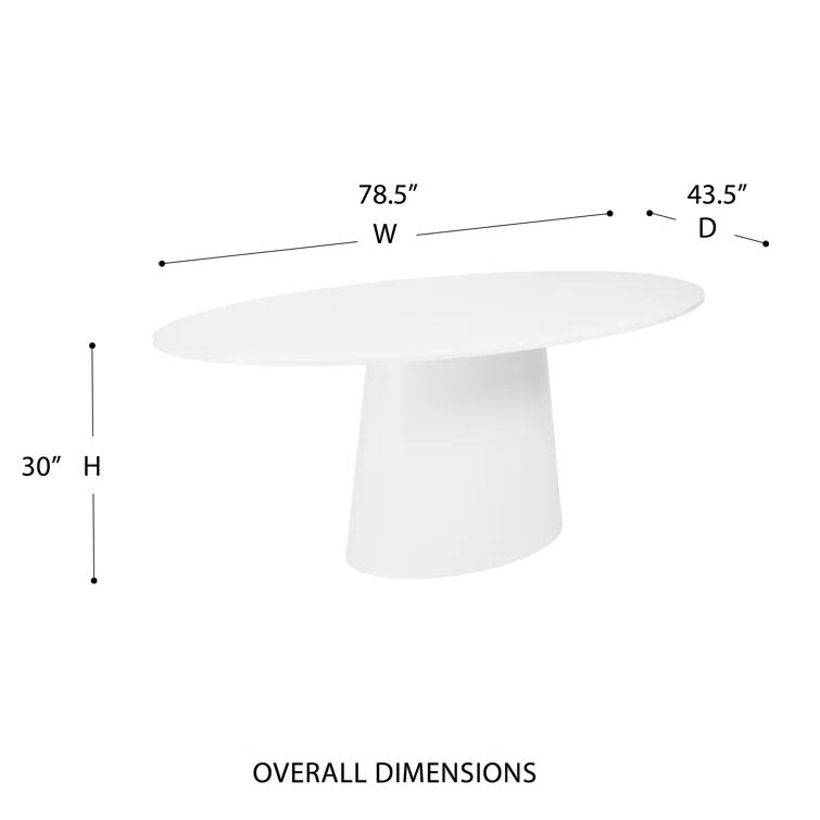 Beth Oval Dining Table - White