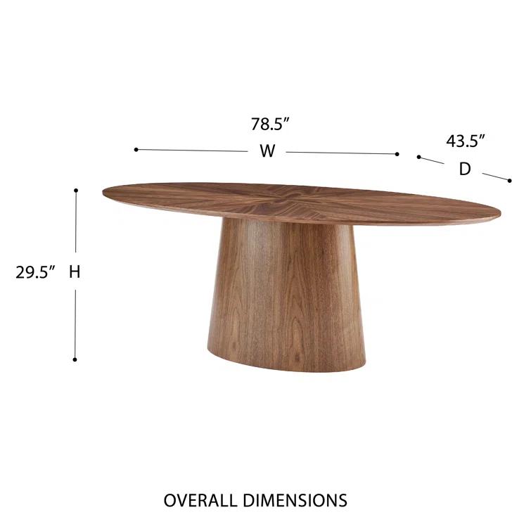 Beth Oval Dining Table, Brown