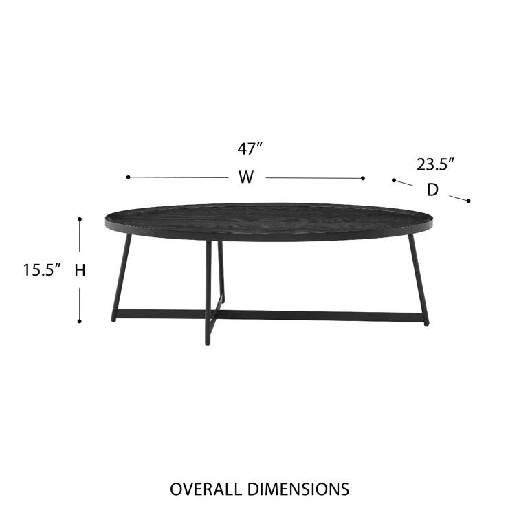 Gweneth Oval Coffee Table - Black Ash