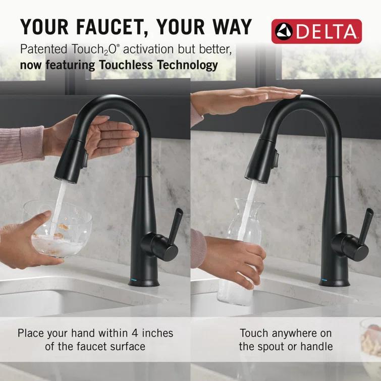 Essa Pull Down Sprayer Bar Faucet, Single Handle Prep Sink Faucet