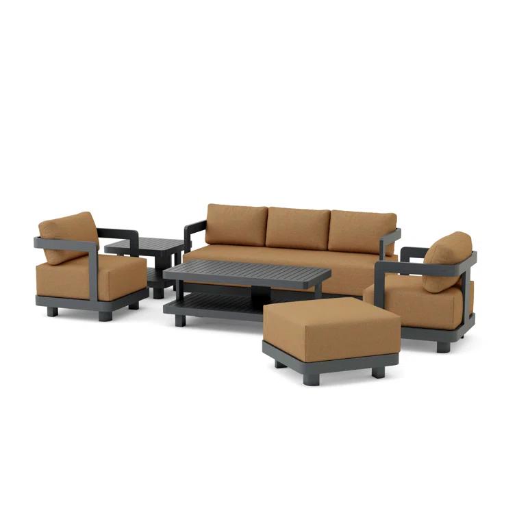 Granada Dark Grey Aluminum 6-Piece Outdoor Seating Set