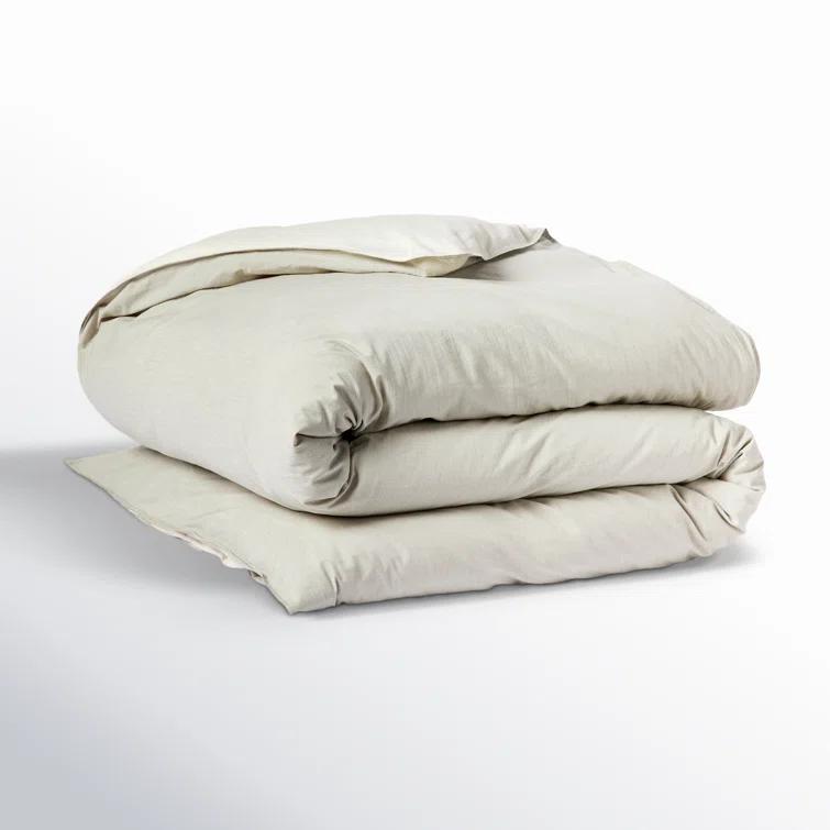 Coyuchi Organic Crinkled Percale Duvet Cover