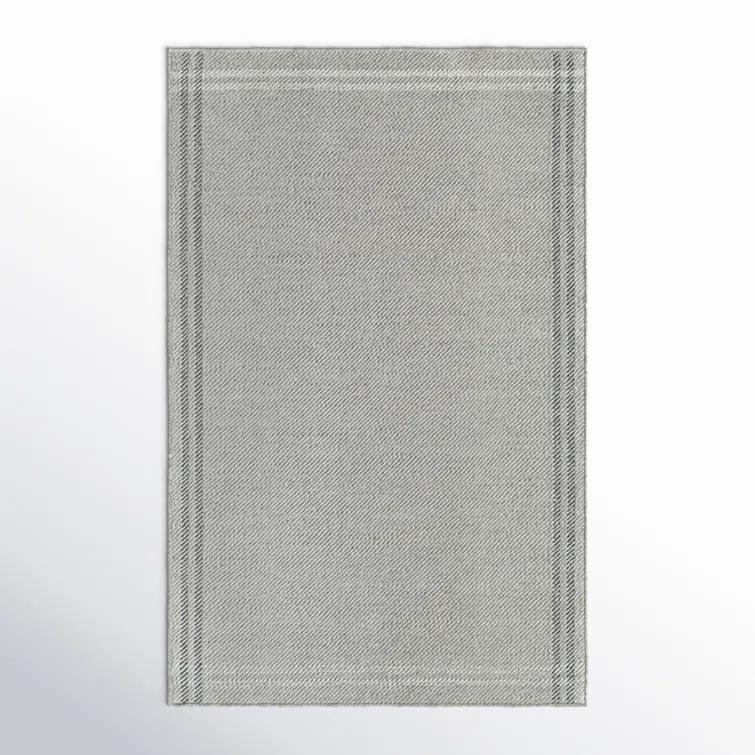 Lavande Wool Area Rug in Dark Gray/Ivory