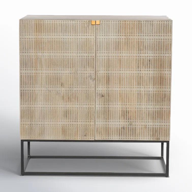 Ivan 69" Light Wash Mango Wood Storage Media Console