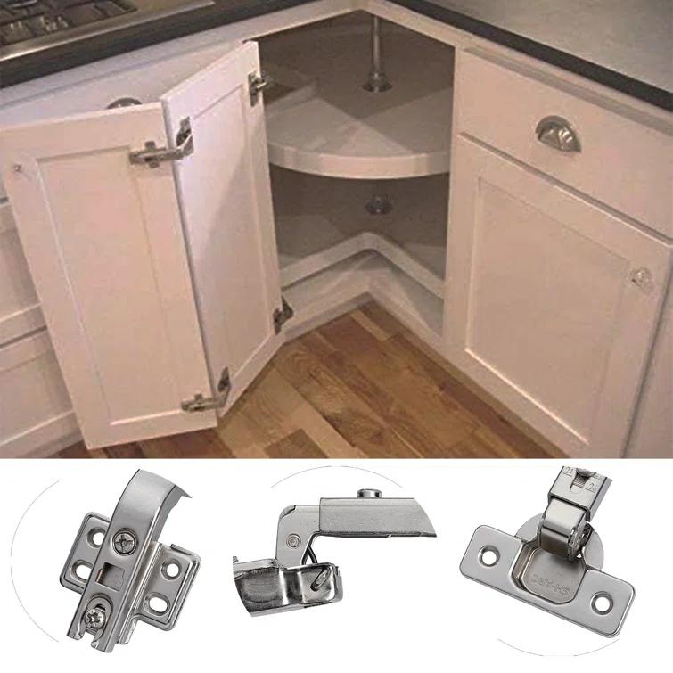 Decobasics - Lasy Susan - Pie-corner Cabinet Corner Cabinet Door Hinge Hinges Kit (135 Degree - 1 Pair (2 Hinges))