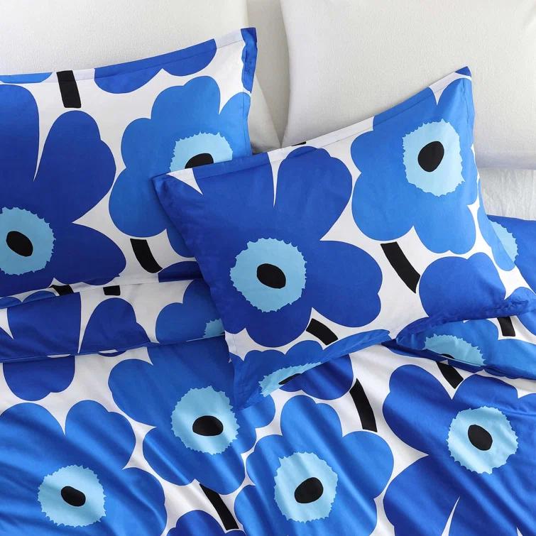 Marimekko Unikko Blue Cotton Duvet Cover Set