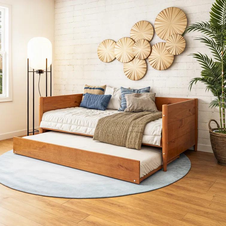Camello Twin Solid Wood Daybed with Trundle