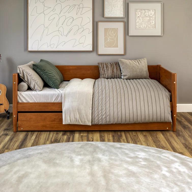 Camello Twin Solid Wood Daybed with Trundle