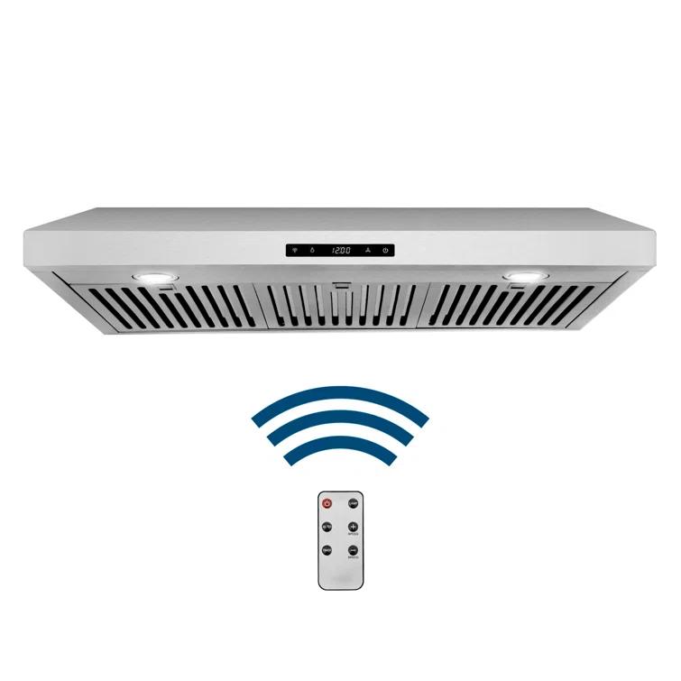 Cosmo 36 in. Haven Collection Ducted Under Cabinet Range Hood, Touch Controls, LED Lights, Permanent Filters, Stainless Steel