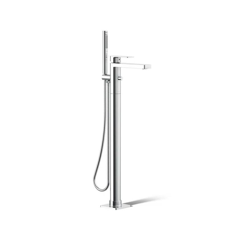 Parallel Floor-Mount Bath Filler Trim With Handshower