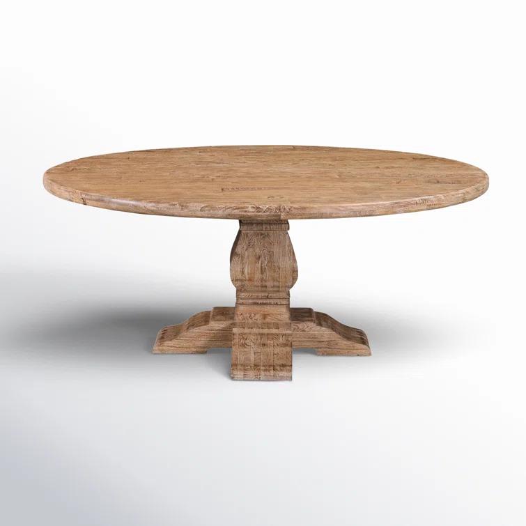 San Rafael 72" Round Natural Mango Wood Pedestal Dining Table