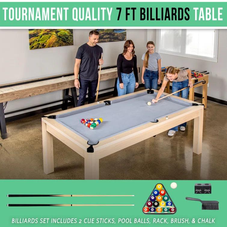 Gosports 7 Ft 3-in-1 Multi Game Pool Table Set with Dining Top, and Table Tennis Game