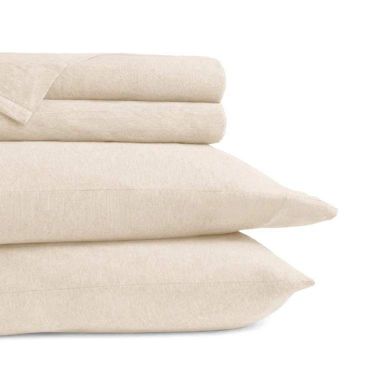 4 Piece 100% Cotton Jersey Knit Sheet Sets