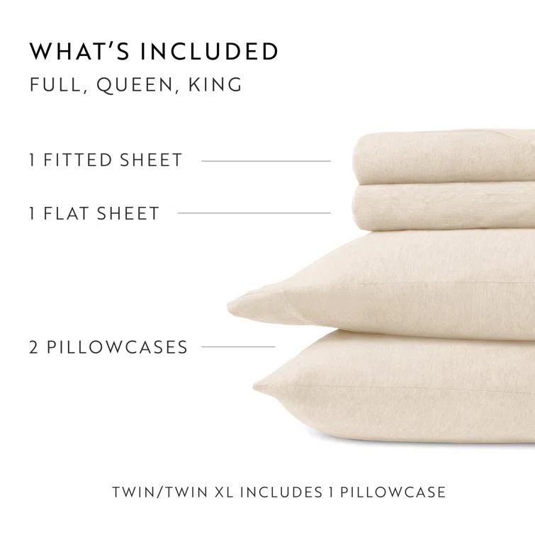 4 Piece 100% Cotton Jersey Knit Sheet Sets