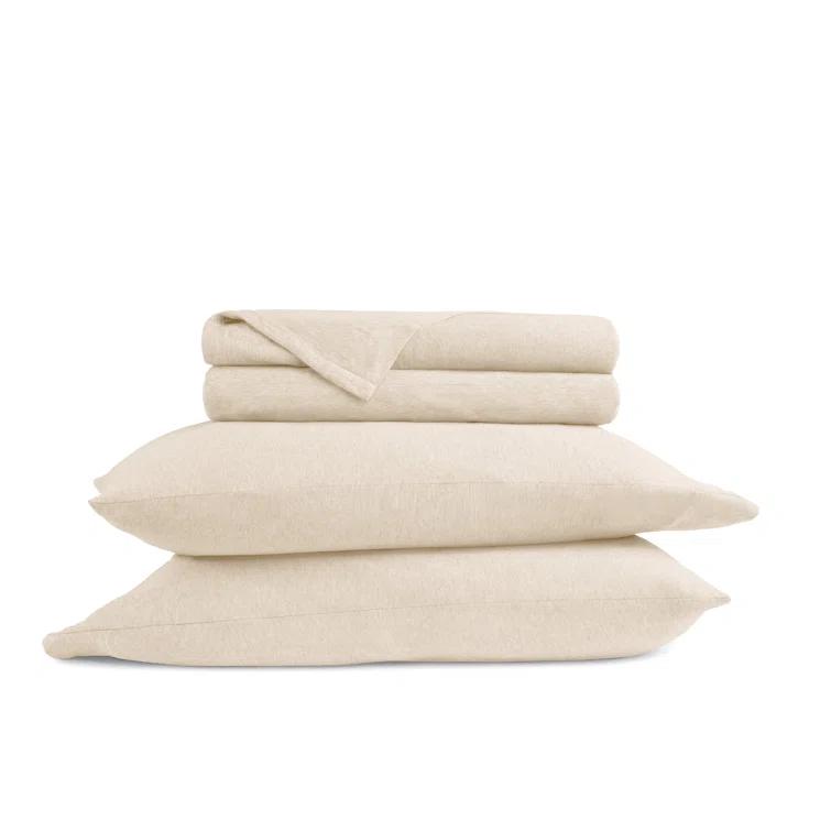 4 Piece 100% Cotton Jersey Knit Sheet Sets