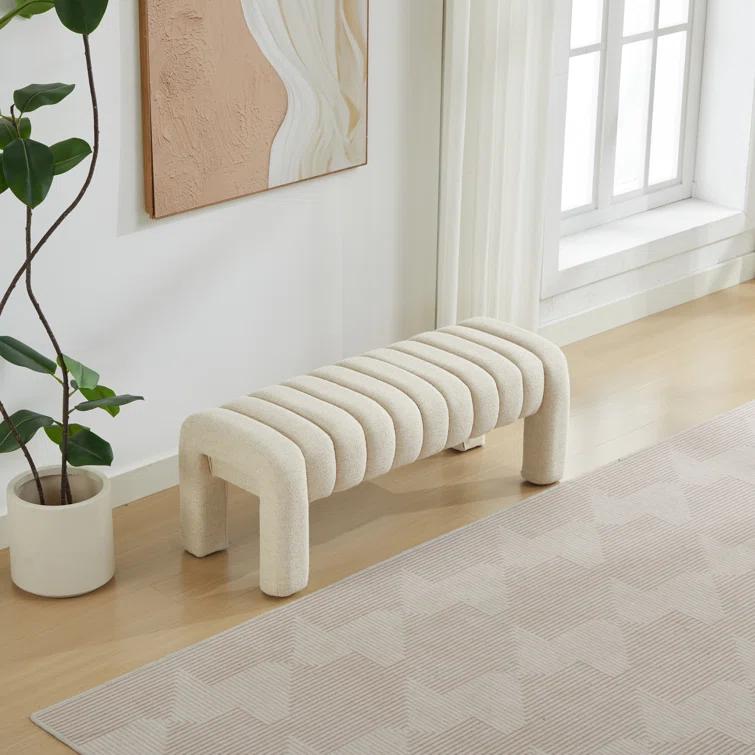 Oyan 43"or 63"W Channel Tufted Upholstered Bedroom Bench