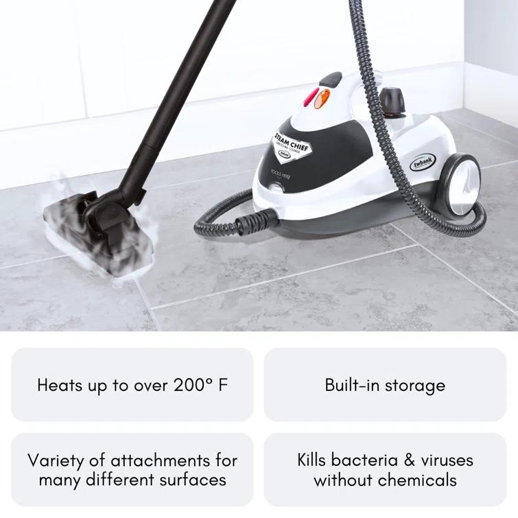 Steam Chief 1800 Watt Steam Cleaner and Portable Sanitizer with Attachments