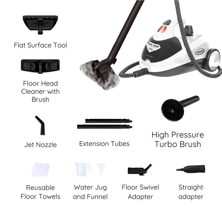 Steam Chief 1800 Watt Steam Cleaner and Portable Sanitizer with Attachments