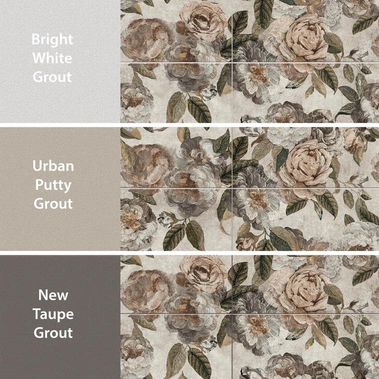 Merola Tile Parete Fiori 24" x 47" Porcelain Natural / Floral Wall & Floor Tile