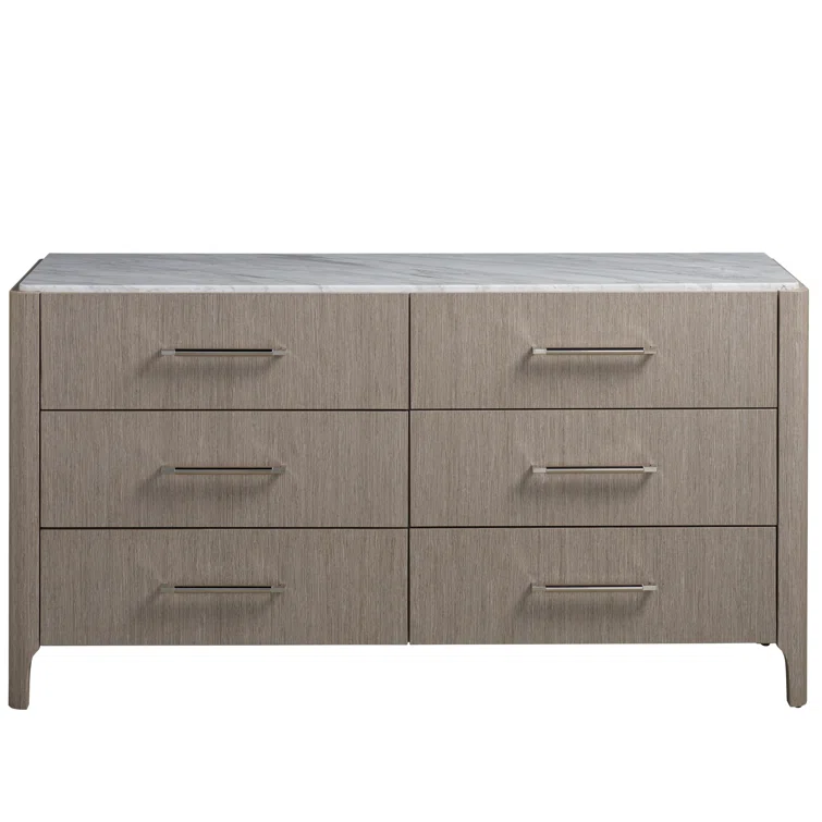 Modern Soren Double Dresser with Dovetail Drawers in White