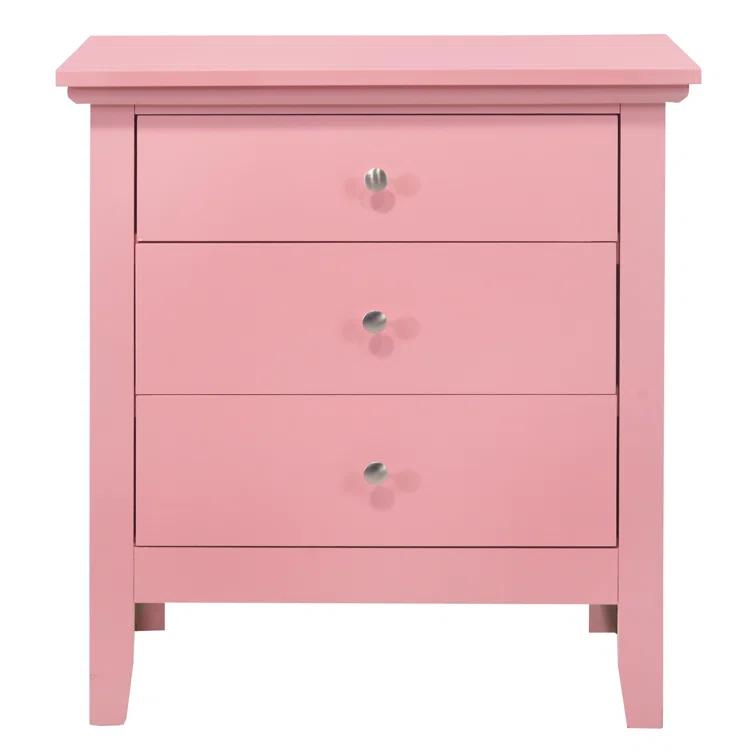 Hammond 3 - Drawer Nightstand Bed Side Table Wood Nightstand Small Bedside Table And Dresser