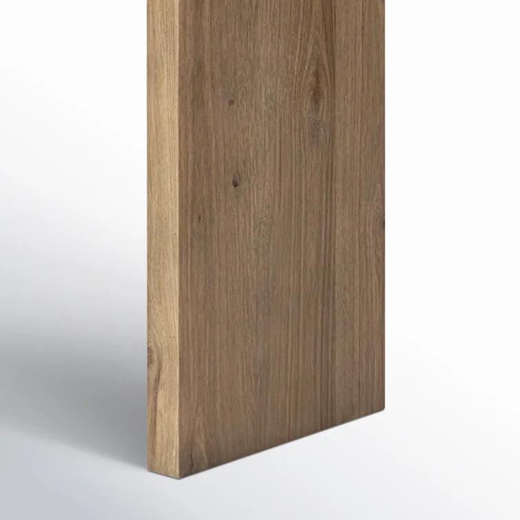 Worn Oak Veneer Console Table with Floating Construction