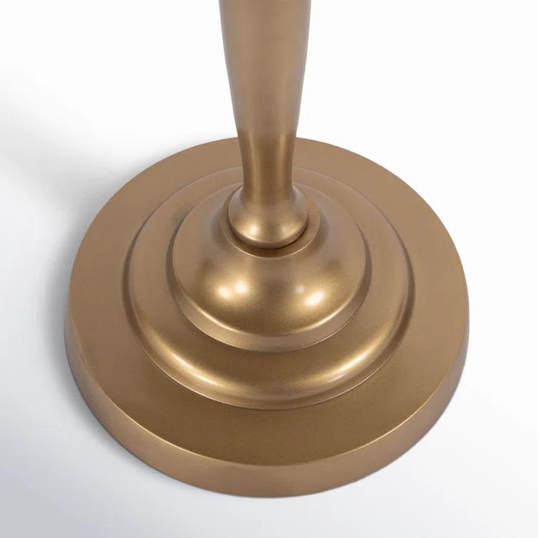 Langford Round Black and Gold Metal Side Table