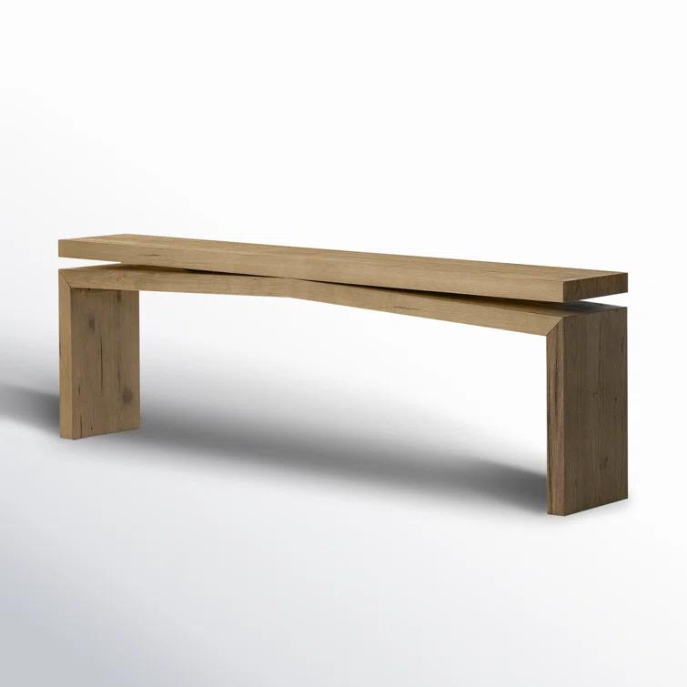 Worn Oak Veneer 94" Console Table with Storage