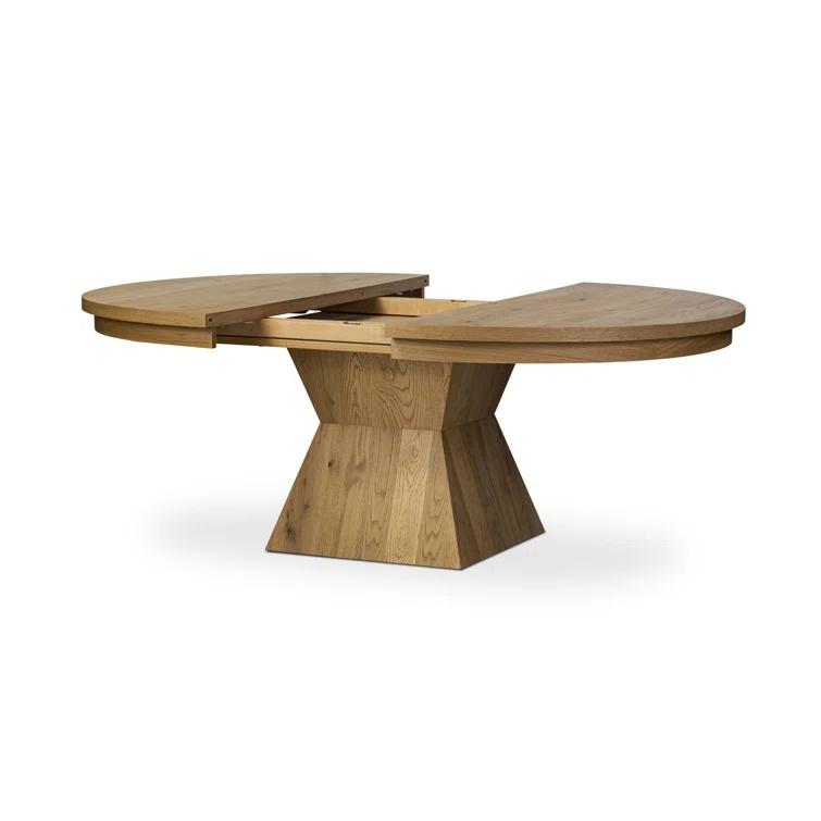 Hermoza Extendable Round Dining Table - Natural Oak