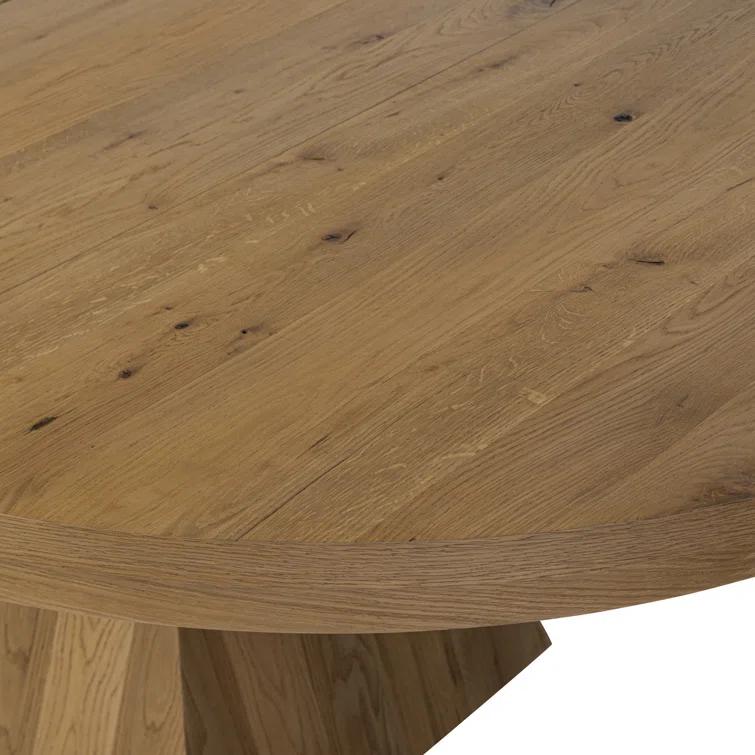 Hermoza Extendable Round Dining Table - Natural Oak