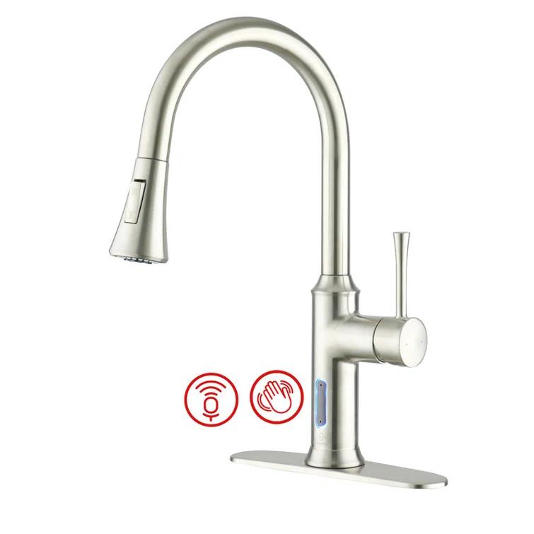 Willow Smart Faucet Touchless Pull Down Sprayer Kitchen Faucet with Voice and Motion Control