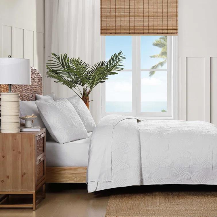 Tommy Bahama Home Tommy Bahama Line Palm Cotton White Quilt Set