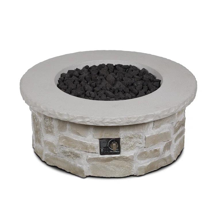 Real Flame Scottsdale 40" Round Stone Propane Fire Pit Table By Real Flame