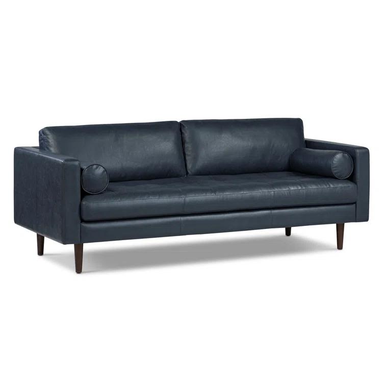 Napa 88.5'' Full-Grain Genuine Italian Leather Sofa