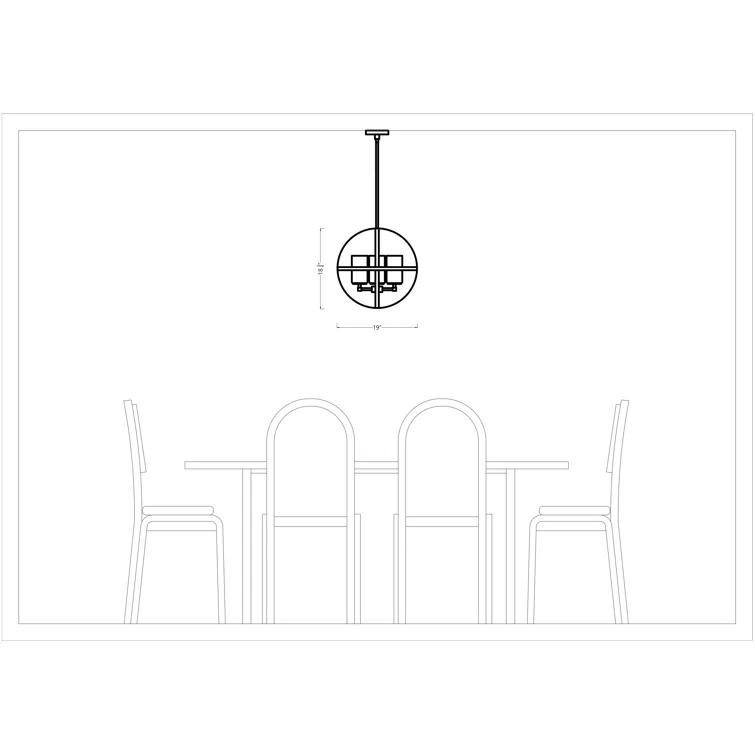 Evenson 3 - Light Dimmable Globe Chandelier