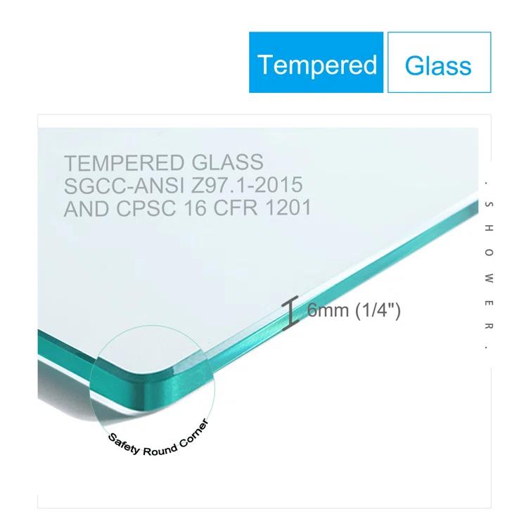 BARONAGE 34.75" W x 72" H Frameless Pivot Tub Door , 1/4" (6mm) Tempered Glass, Neo-Angle Pivot Shower Enclosure Water Repellent  Shower Door，Matte Black