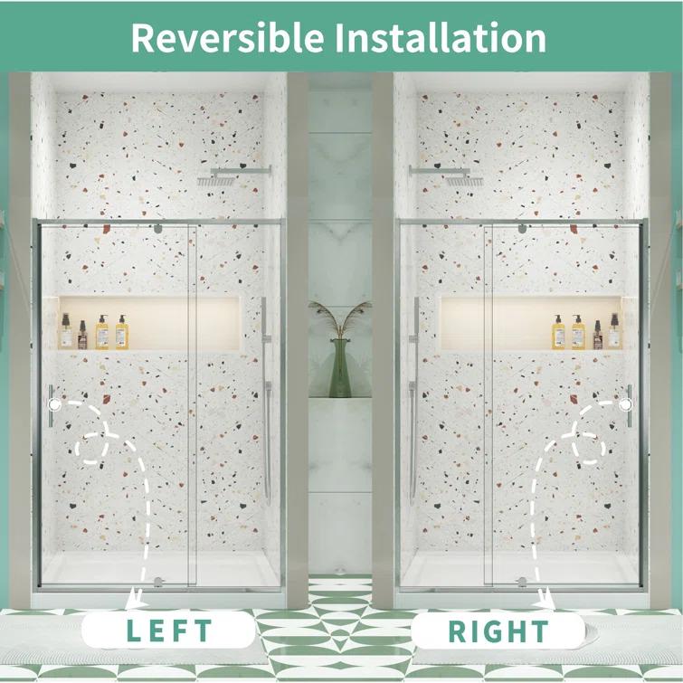 RAY'S RUGS & FLOORING LLC 12RRFR142461LTS 38-42" W x 71" H Pivot Frame Sliding Shower Door with 6mm Tempered Glass