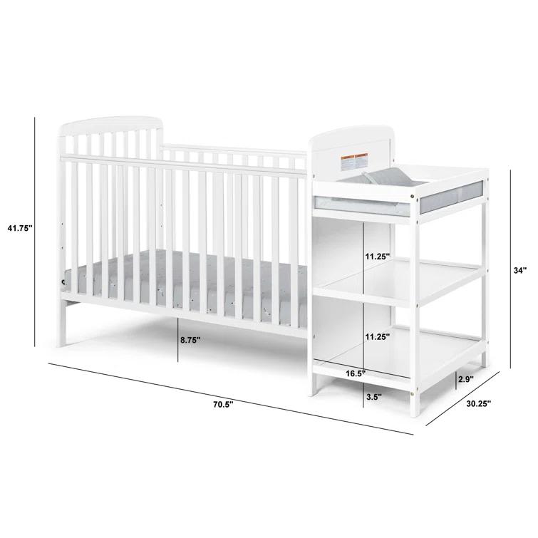 Ramsey 3-in-1 Convertible Crib and Changer Combo