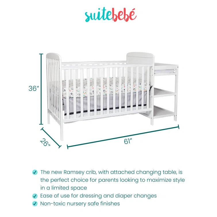 Ramsey 3-in-1 Convertible Crib and Changer Combo