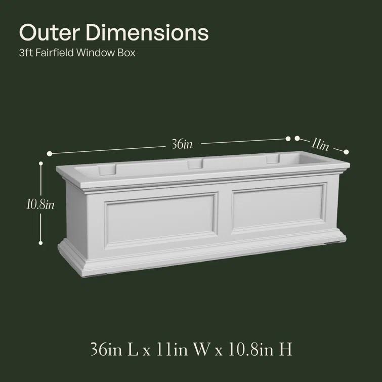 The Anastasiya Resin Window Box Planter with Water Reservoir