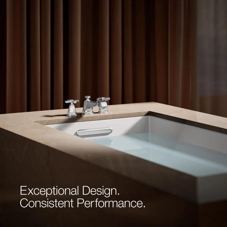 Pinstripe® Pure Deck-Mount Bath Faucet Trim for High-Flow Valve with Cross Handles, Valve Not Included