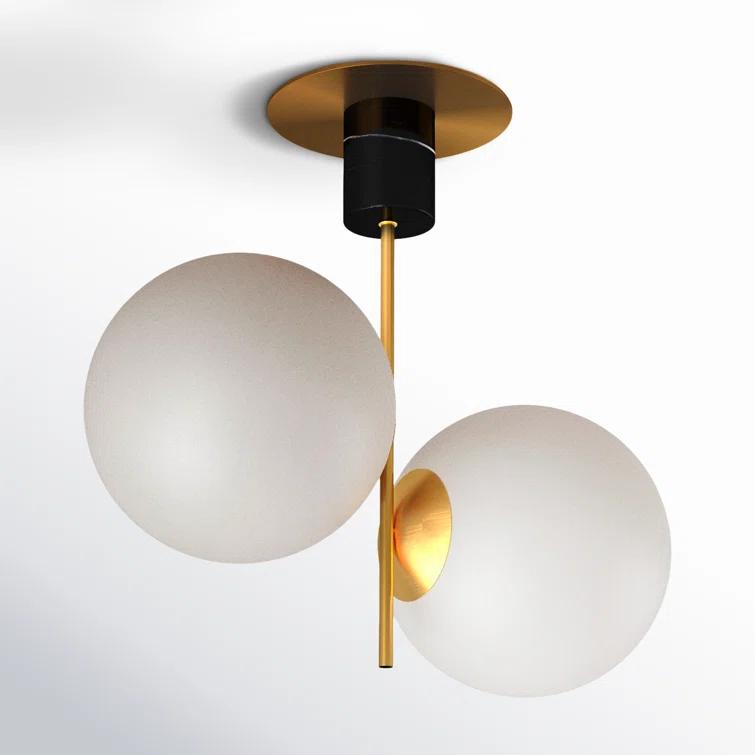 Drake 2 Light Glass Semi Flush Mount