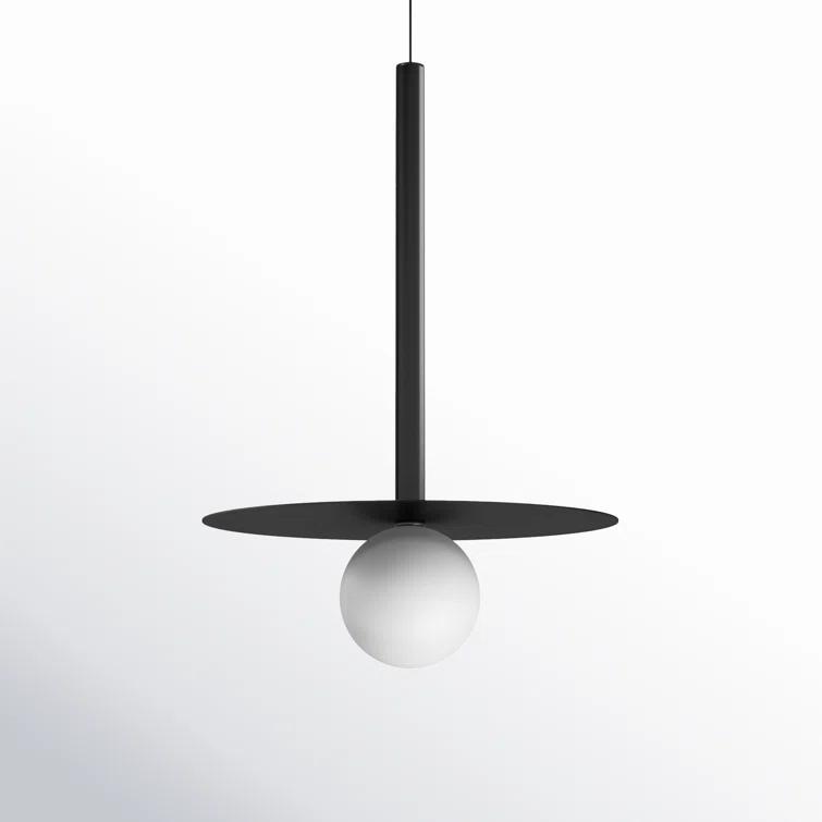 Black Glass LED Indoor/Outdoor Globe Pendant Light
