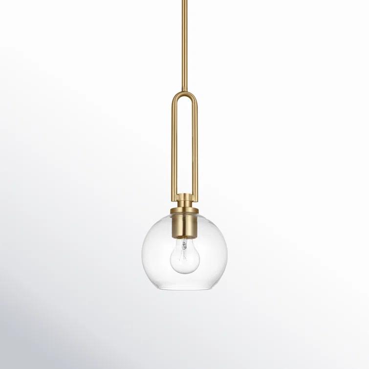 Codyn Satin Brass Mini Globe 1-Light Indoor/Outdoor Pendant