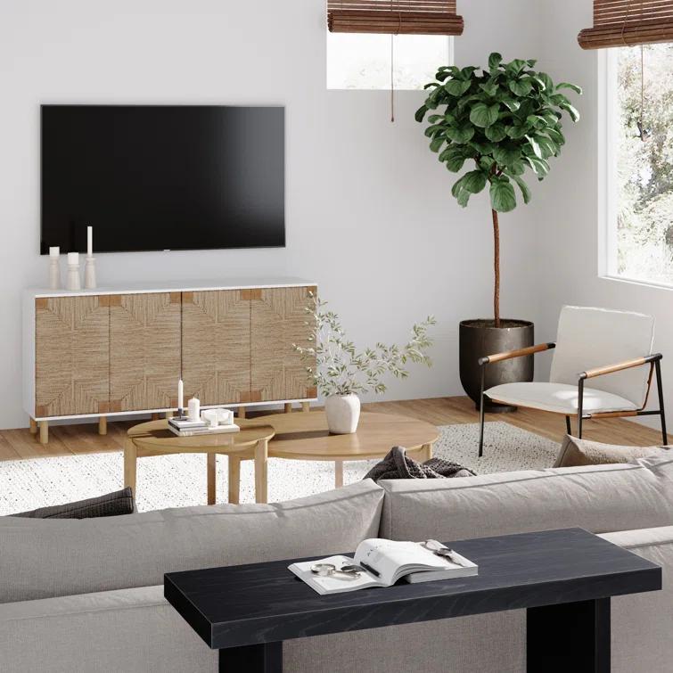 Shellie 31" Wide Rubberwood Wood Sideboard Set or TV Stand
