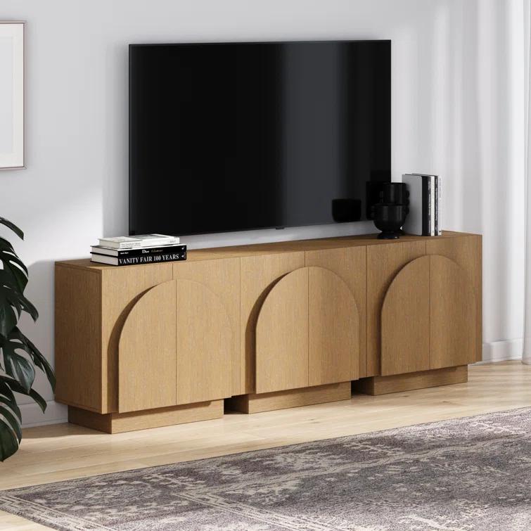 Iris Solid Wood TV Stand 2 - Door Accent Cabinet (3-Piece Set)