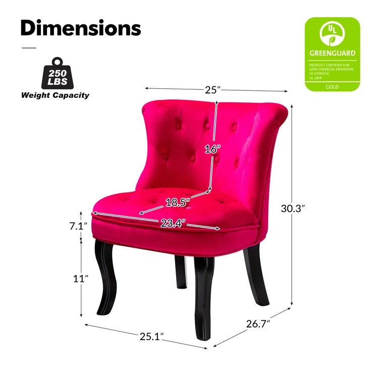 Grenier Traditional Velvet Upholstered Wingback Side Chair with Button-Tufted