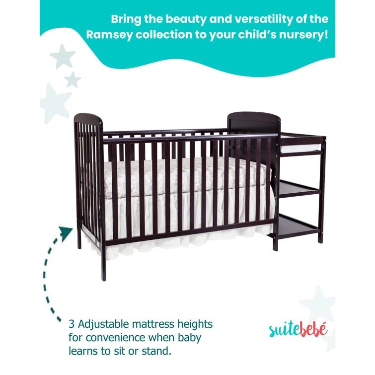 Ramsey 3-in-1 Convertible Crib and Changer Combo