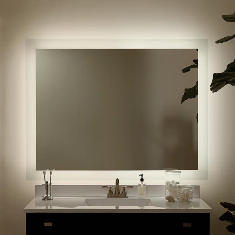 Elan 84003 Mir 54" 4-Light LED Backlit Mirror in Frosted Glass