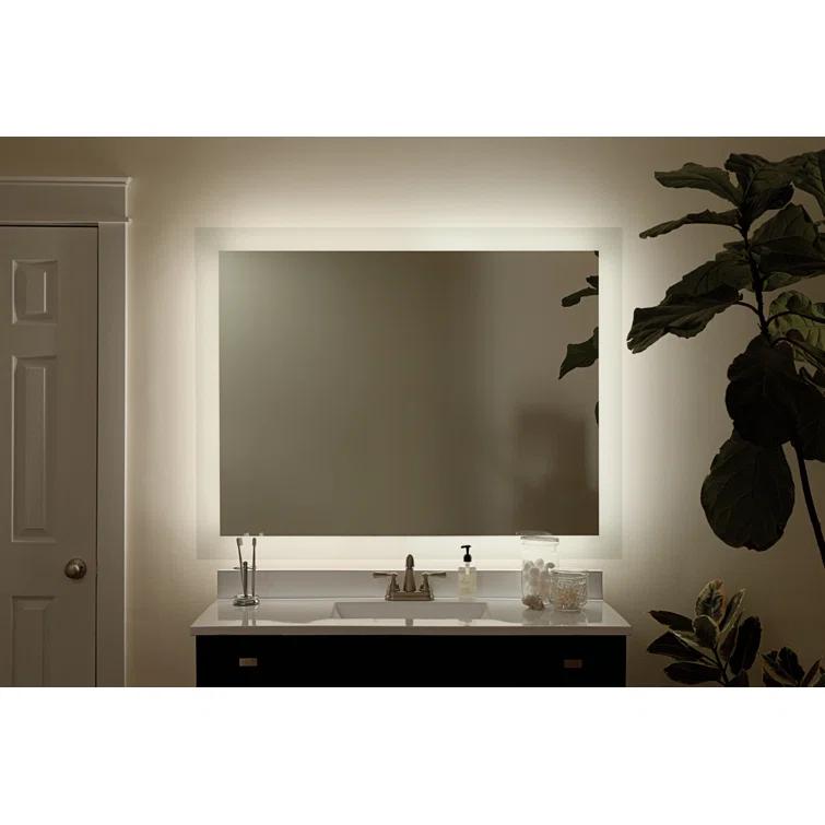 Elan 84003 Mir 54" 4-Light LED Backlit Mirror in Frosted Glass
